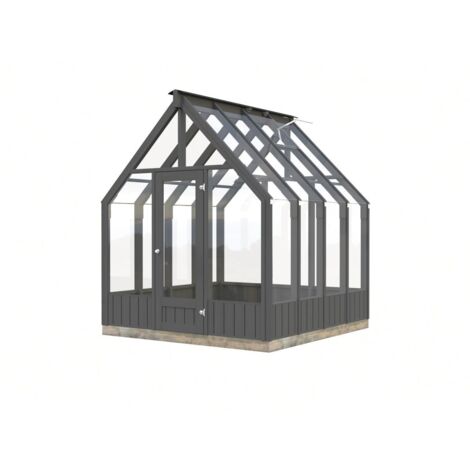 Abri de jardin en bois Emilia 5,4 m2 Peint gris foncé (1/4)