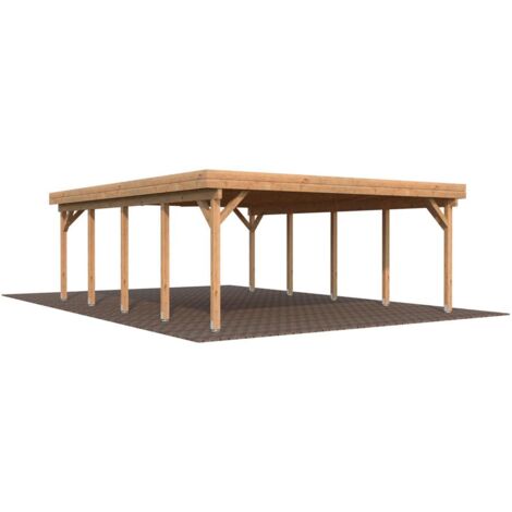 Garage en bois  Karl 40,6 m2 Traité Marron (1/3)
