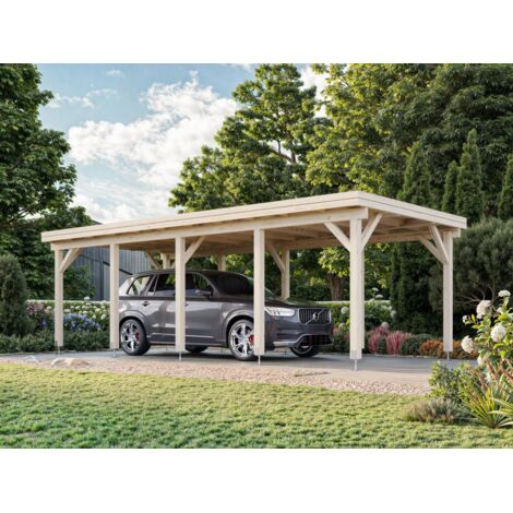 Garage en bois Karl 23,1 m2 Naturel (1/4)