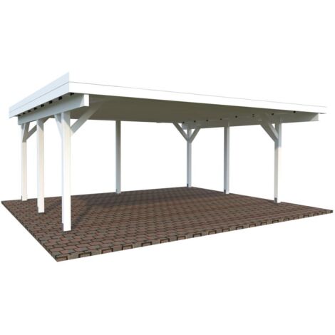 Garage en bois  Karl 20,6 m2 Peint blanc (1/4)