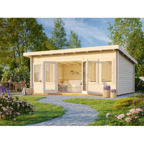 Abri de jardin en bois Lisa 19,4 m2 Traité Translucide (1/5)