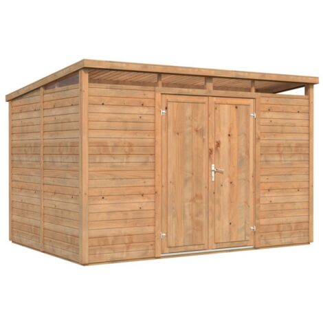 Abri de jardin en bois Elias 7,3 m2 Traité Marron (1/5)