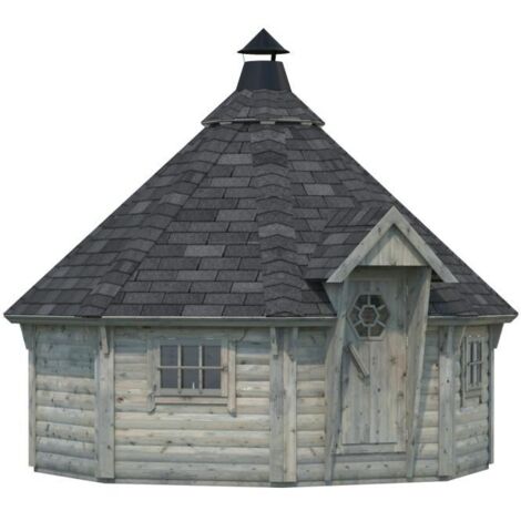 Abri de jardin en bois Eva 11,4 m2 Traité Gris