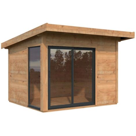 Abri de jardin en bois Andrea 7,5 m2 Slide Plus Traité Marron (1/5)