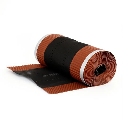 Closoir de faîtage souple ventilée aluminium, 5M, 310mm, rouge brique Mat RAL8004