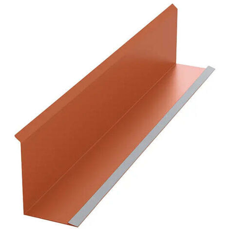 Larmier de mur pente, fixation des bacs au mur, rouge brique Mat RAL 8004