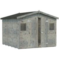 Abri de jardin en bois Dan 7,5 m2 Traité Gris
