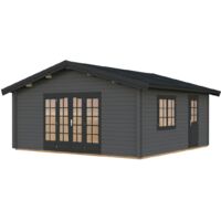 Abri de jardin en bois Irene 27,7 m2 Peint gris foncé + anthracite