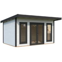 Abri de jardin en bois Aurelia 12,7 m2 Peint blanc + anthracite