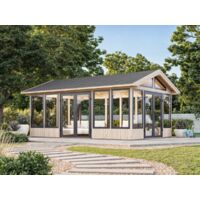 Abri de jardin en bois Isabella 22,2 m2 Naturel