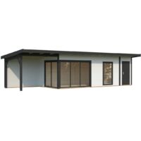 Abri de jardin en bois Andrea 21,1+7,9 m2 Slide Peint blanc + anthracite