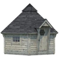 Abri de jardin en bois Eva 8,7 m2 Traité Gris