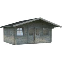 Abri de jardin en bois Helena 18,6 m2 Traité Gris
