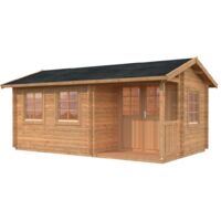Abri de jardin en bois Susanna 12,4 m2 Traité Marron
