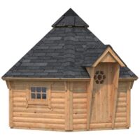 Abri de jardin en bois Eva 8,7 m2 Traité Marron
