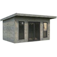Abri de jardin en bois Aurelia 12,7 m2 Traité Gris