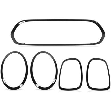 Kit de garniture de calandre de phare arrière 5 pièces – Noir brillant ABS pour Mini F55 F56 F57 One Cooper S JCW 2014-2021