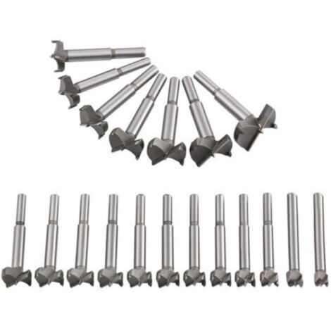 Mèches Bois 19PCS (10MM - 40MM) Fraise Carbure, L'installation de Portes Sphériques, Tiroirs, Mèches à Façonner Foret pour Faire Des Trous Propres à Fond Plat Dans Le Bois