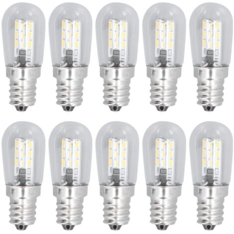 Ampoule LED E12 10 pièces 1,5W lumière blanche chaude – 500LM – Verre – Compatible plafonniers et appliques – Durée de vie 50 000h