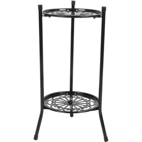 Support de plante en métal à 2 niveaux support de pot de fleur présentoir décoration de la maison accessoires de jardinnoir