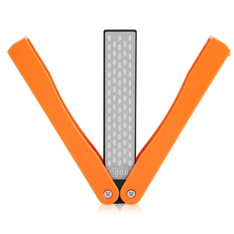 Pierre à aiguiser pliable double face 400/600 pour le camping en extérieur (jaune) (1/5)