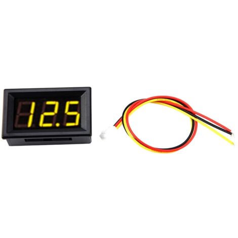 Panneau de voltmètre numérique LED à 3 fils de 0,56 pouces avec protection contre l'inversion DC0-100V (jaune)