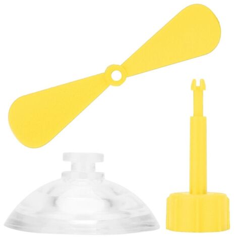 Ventouse de casque décorative, hélice de moto en caoutchouc et plastique (jaune) (1/5)
