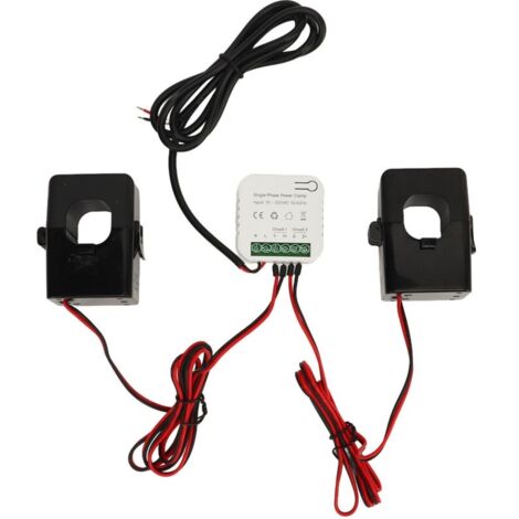 Compteur d'énergie intelligent WiFi monophasé, pour Tuya Life, moniteur de puissance kWh, avec transformateur de courant à pince CT 2 300 A, 90-250 VCA (1/5)