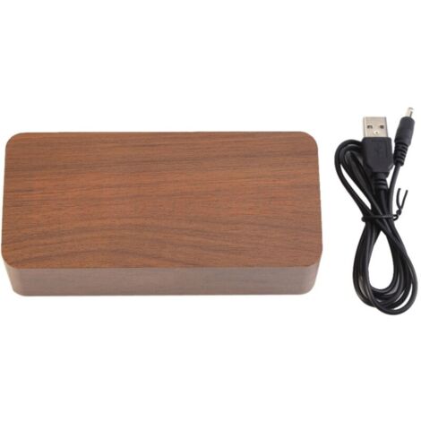 Réveil électronique numérique LED en bois, contrôle de la température, bureau 1