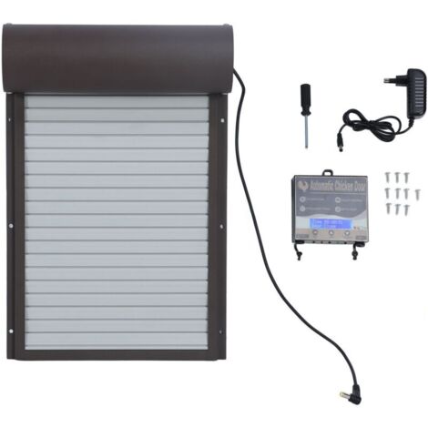 Ouvre-porte automatique de poulailler à piles, avec minuterie pour canard d'oie, prise ue marron 100-240V