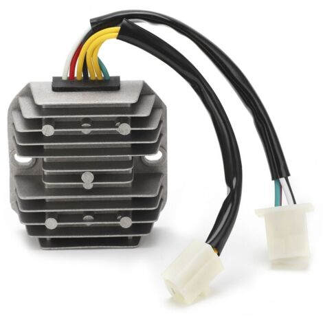 Régulateur de tension 12V – Redresseur 7 fils à double prise – Alliage aluminium avec dissipateur thermique – Pour scooter et cyclomoteur