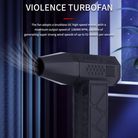 Souffleur à air comprimé portatif à moteur sans balais, turboréacteur 130 000 tr/min, souffleur à air comprimé haute puissance 200 W, avec interface de charge de type C
