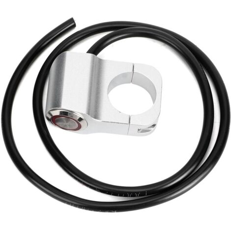 Projecteurs en acier étanches 25mm/0,98 pouces, interrupteur de phare de guidon pour moto vélo argent