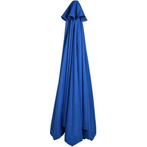 Toile de remplacement pour parasol 3m – Imperméable et résistant aux UV – Polyester bleu – Compatible avec 6 baleines