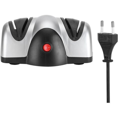 Aiguiseur de couteaux électrique, outil d'afftage en 2 étapes, accessoire de cuisine EU 220V argent noir (1/5)