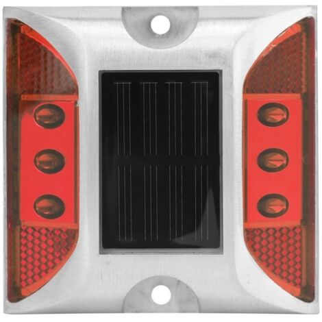 Feux de position au sol à énergie solaire LED, étanche, pour allée extérieure, route, autoroute, lampe à pointe rouge
