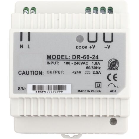 DR-60-24 Alimentation à découpage CA/CC à sortie unique 24 V sur rail DIN 60 W (1/5)