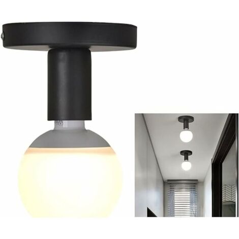 Industriel Plafonnier Industrielle Vintage métal Suspension Luminaire,Plafonnier Fer forge Mini plafonnier créatif moderne,pour Entrée,Porche,Couloir,Grenier,allée,Salle à Manger.(noir)-(Sans Ampoule) (1/5)
