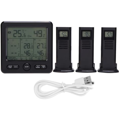 Thermomètre météorologique, extérieur ℃ / ℉ Affichage capteur météo, écran LCD sans fil pour la mesure de la température Mesure de l'humidité