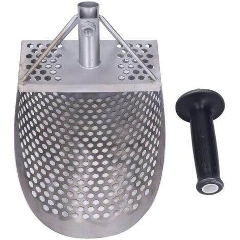 Pelle à sable de plage en acier inoxydable – Longueur 295mm – Largeur 200mm – Trous hexaèdres pour détection de métaux