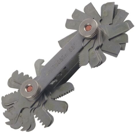 52pcs jauge de filetage en acier inoxydable outil de mesure de pas de vis de 60 et 55 degrés (métrique et imper)