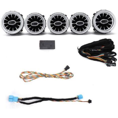Kit de lumière ambiante LED pour Mercedes-Benz Classe C et GLC – 5 pièces – 64 couleurs – Installation plug and play – Turbine avant