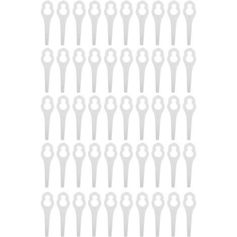 Lames en plastique pour coupe gazon, 50 pièces, pièces de tondeuse à gazon pour BOSCH ALM 28 30 (blanc)