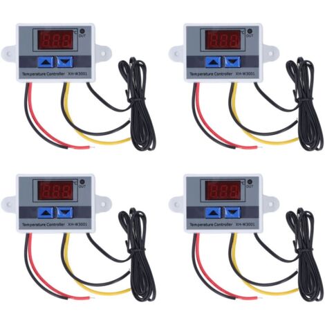 4pcs Contrôleur de température Affichage numérique Tempéteur de température ‑50 ℃ à 110 ℃ 110‑220V 1500W