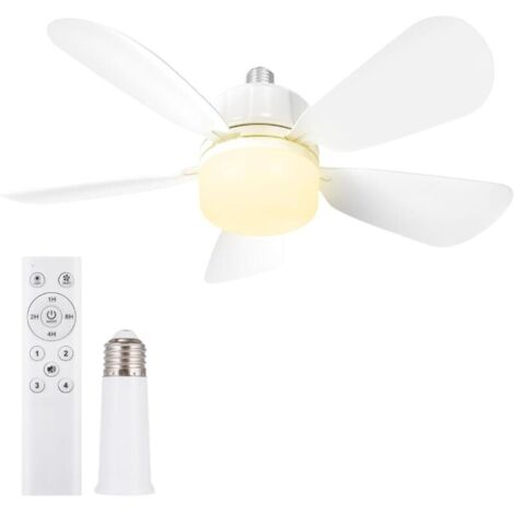 50CM Ventilateur à Douille avec E27 Base, Ventilateur à Douille à Lumière LED pour Salle de Bain, Cuisine, Chambre et Garage, 1 Pack