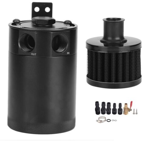 Réservoir de récupération d'huile universel à 2 ports, réservoir avec Valve de vidange, reniflard, capacité de 5oz