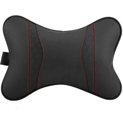Accessoires automobiles en cuir, coussin de repos de voiture, appui-tête de siège, repose-cou, coussin d'oreiller, Support noir