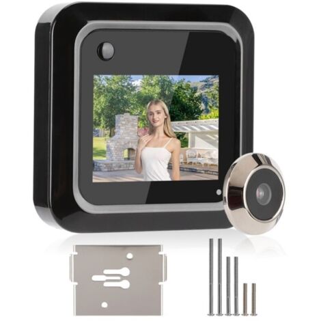 Visionneuse de porte intelligente 2,4 pouces – Écran LCD TFT – Caméra grand angle 0,3 MP 95° – Enregistrement photo – Installation facile