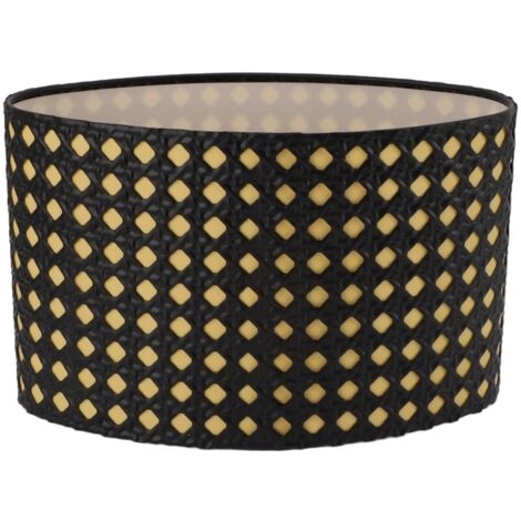 Abat-jour de forme ovale en métal creux sculpté, compatible avec les douilles de calibre E27 E14, couvercle de lampe pour bureau, chambre à coucher, salon, doublure noire et jaune (1/5)