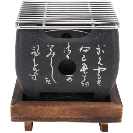 Poêle à charbon de bois à écriture japonaise, multifonctionnel, chauffage rapide, mini barbecue portable pour griller en famille, petit carré 4,7 x 4,3 pouces (1/5)